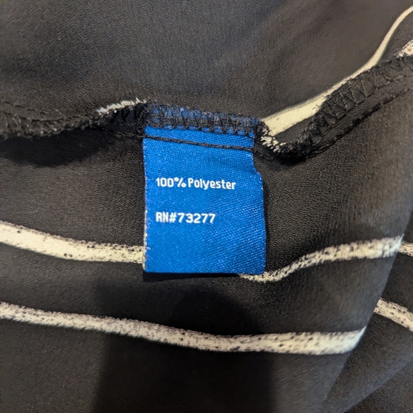 Women's XL black with white stripe blouse - Picture 4 of 7